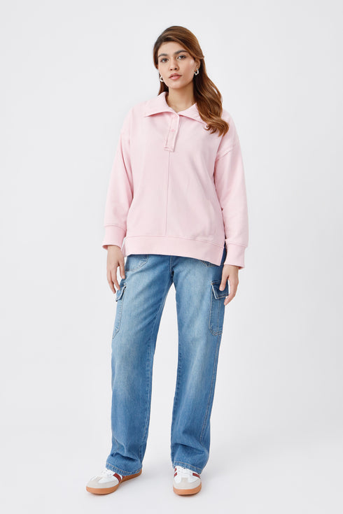 The Ballerina Pink Extreme Oversized Mock Neck